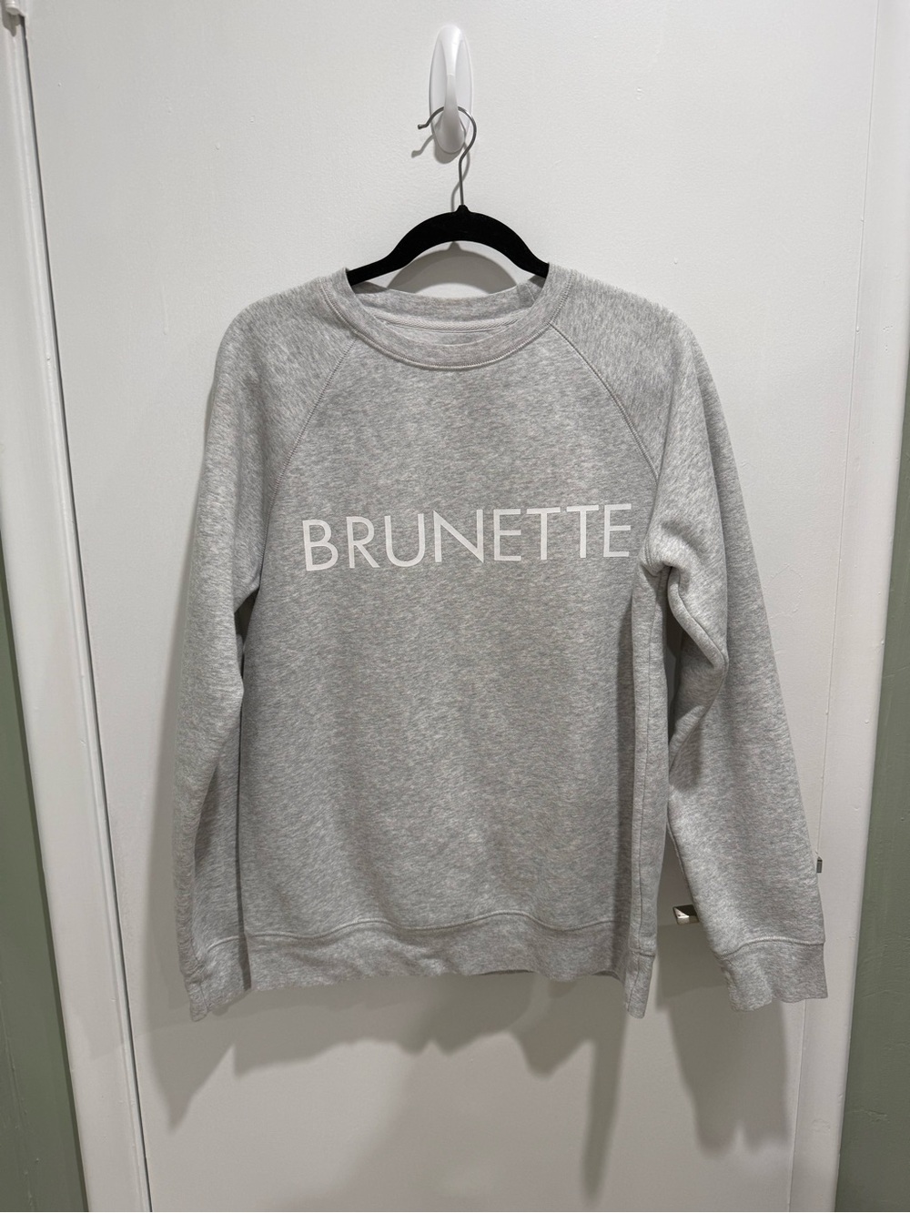 Brunette The Label Light Gray Crewneck Sweatshirt